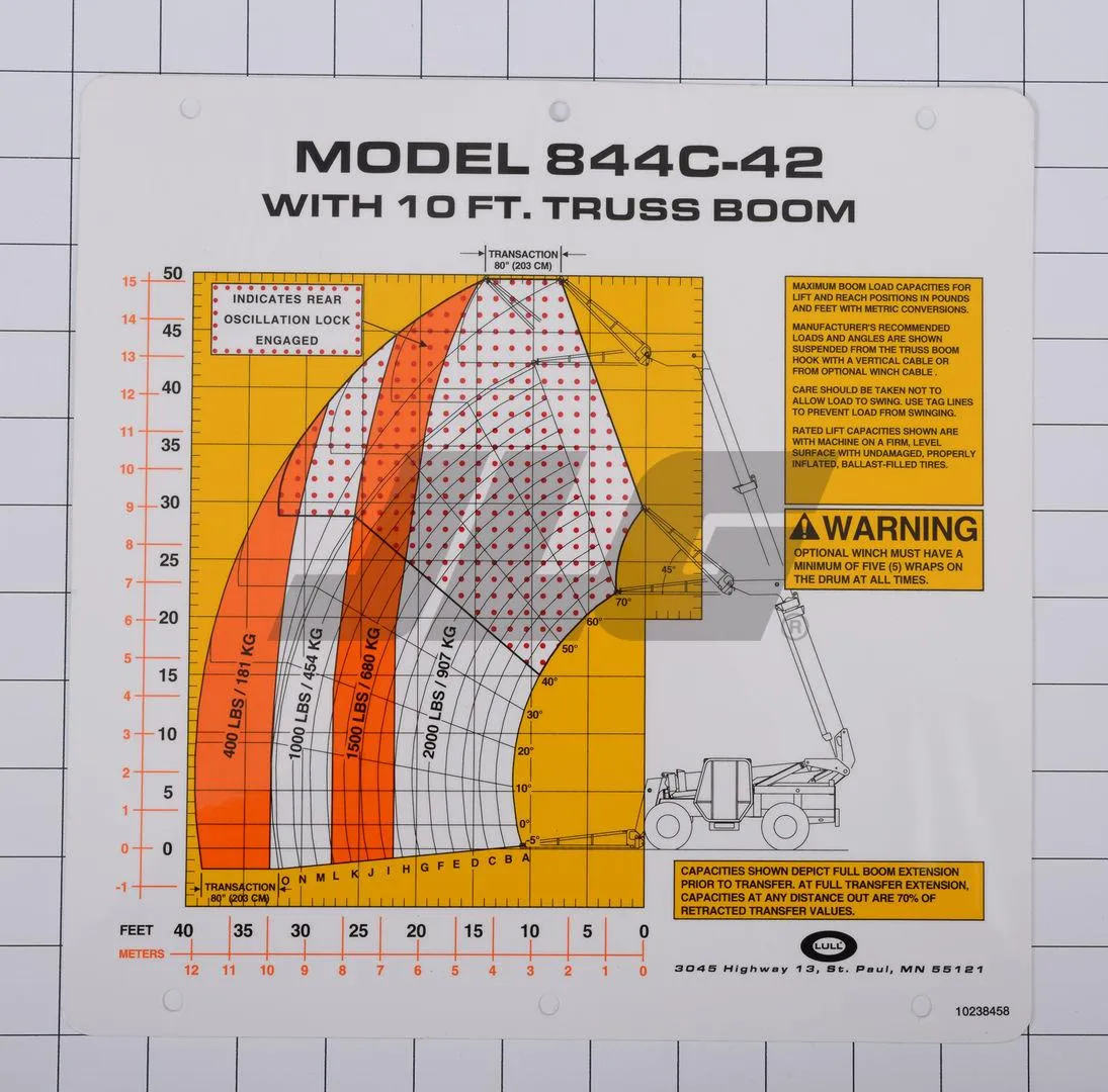 10238458 Flip Card, Model 844C-42 With | JLG