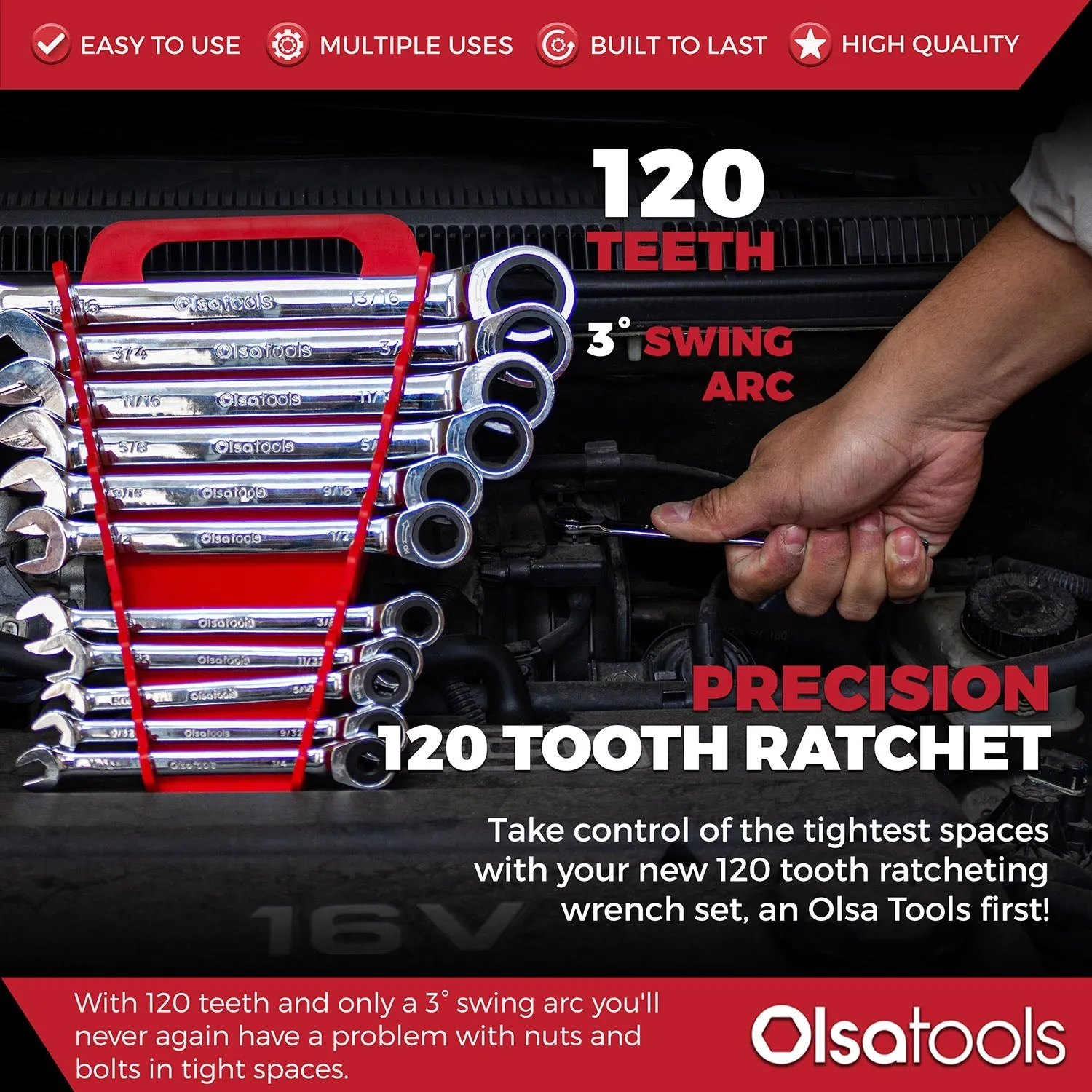 120 Tooth Ratcheting Wrench Set