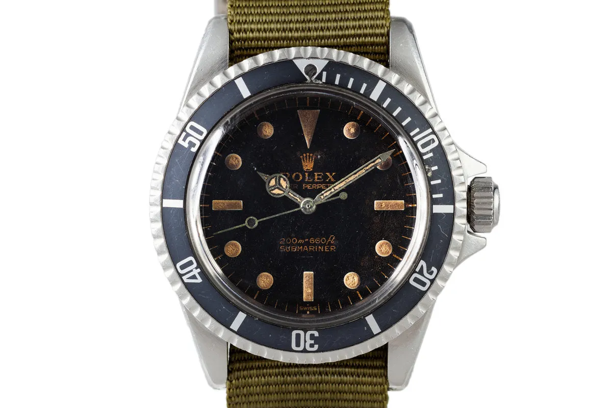 1963 Rolex Submariner PCG 5513 with Underline Swiss Only Gilt Dial