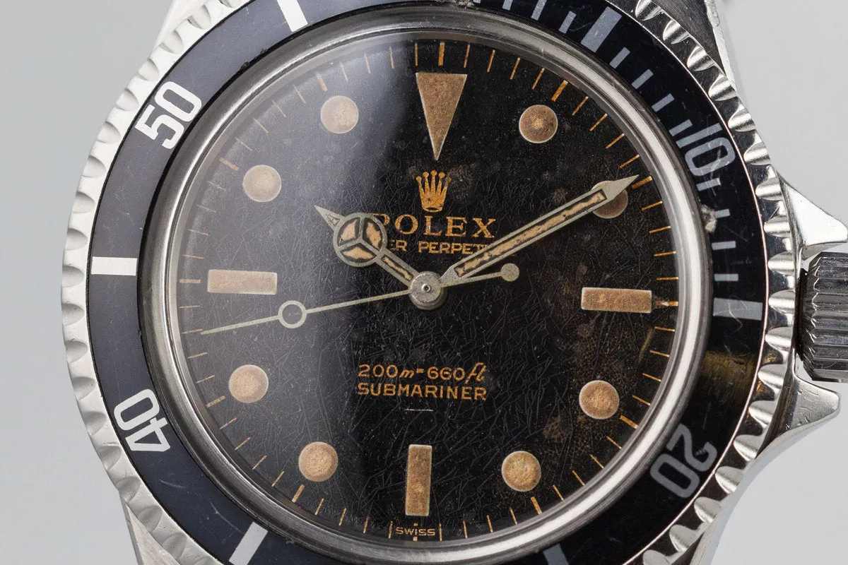 1963 Rolex Submariner PCG 5513 with Underline Swiss Only Gilt Dial