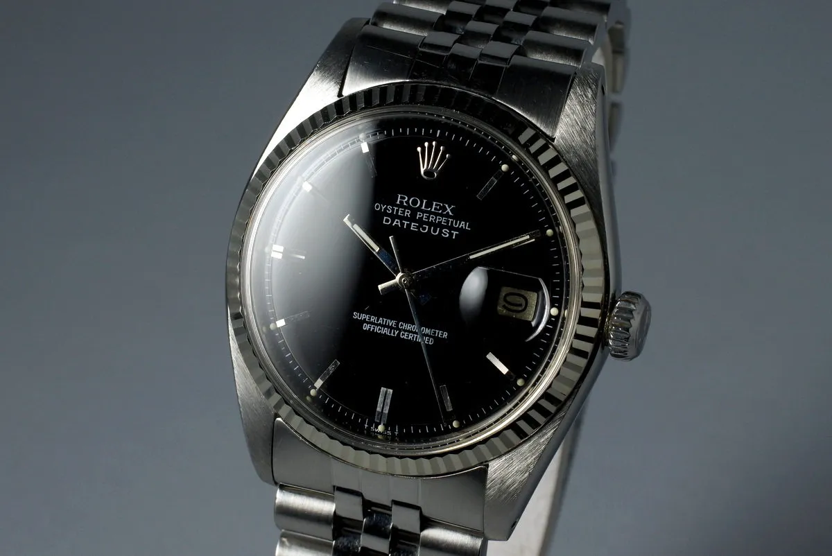 1973 Rolex DateJust 1601 Glossy Black Dial