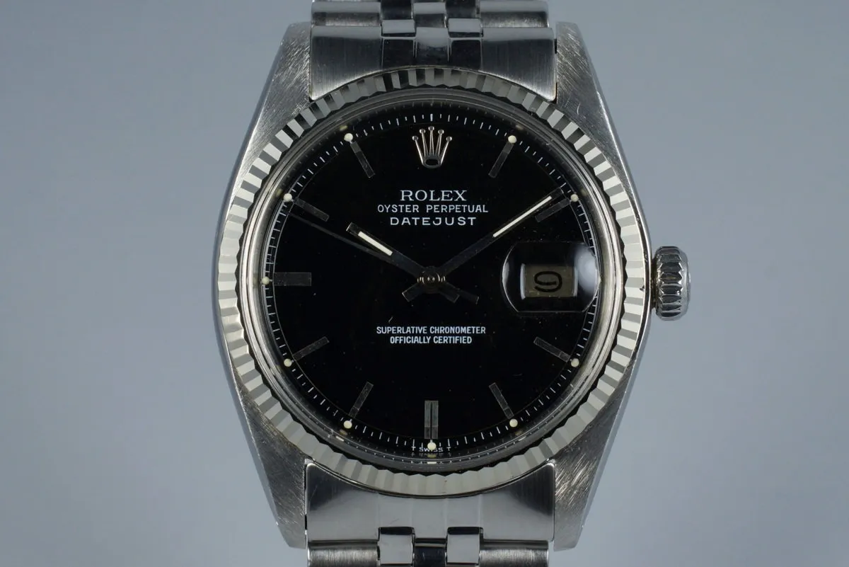 1973 Rolex DateJust 1601 Glossy Black Dial