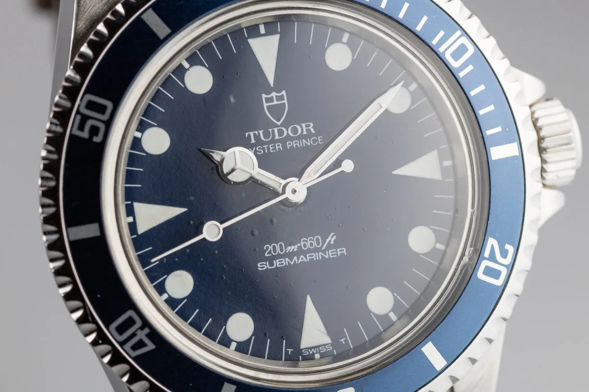 1985 Tudor Submariner 94010 Blue Dial