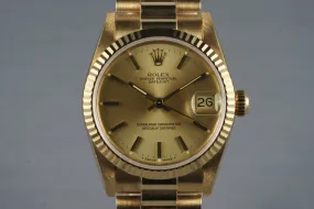 1986 Rolex 18K MidSize Datejust 68278