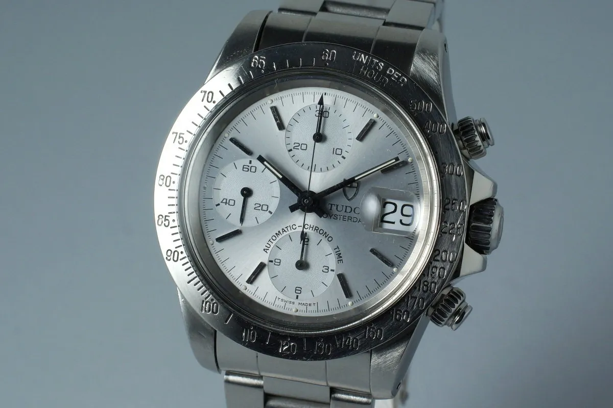 1993 Tudor Chronograph Big Block 79180 Silver Dial