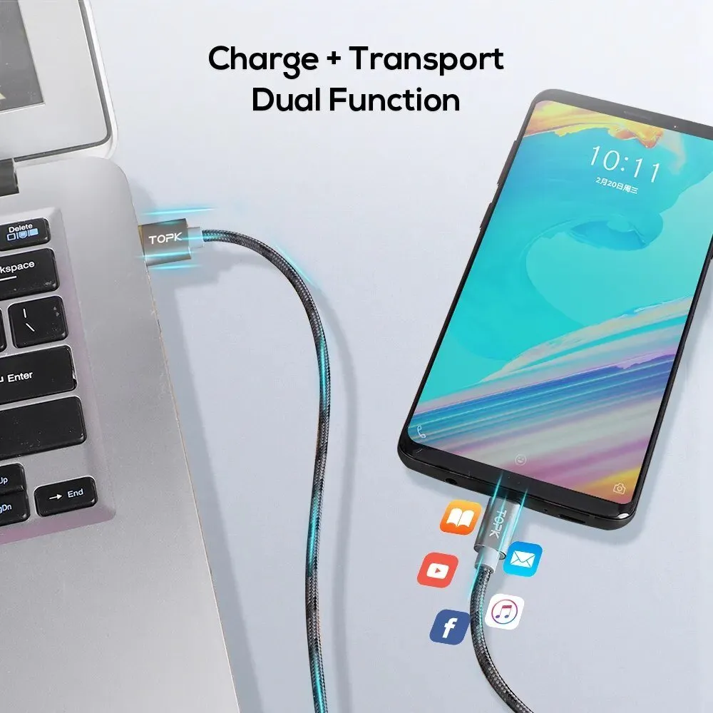 1m 2m USB Type C Charging Cable Data transmission & Charge Type-C USB