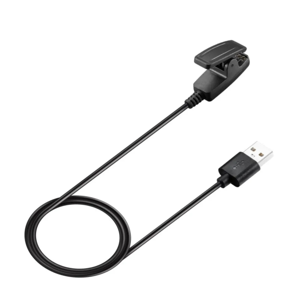 (1m) Garmin Forerunner USB A Charging Cable Charger Clip Docking Station - Black