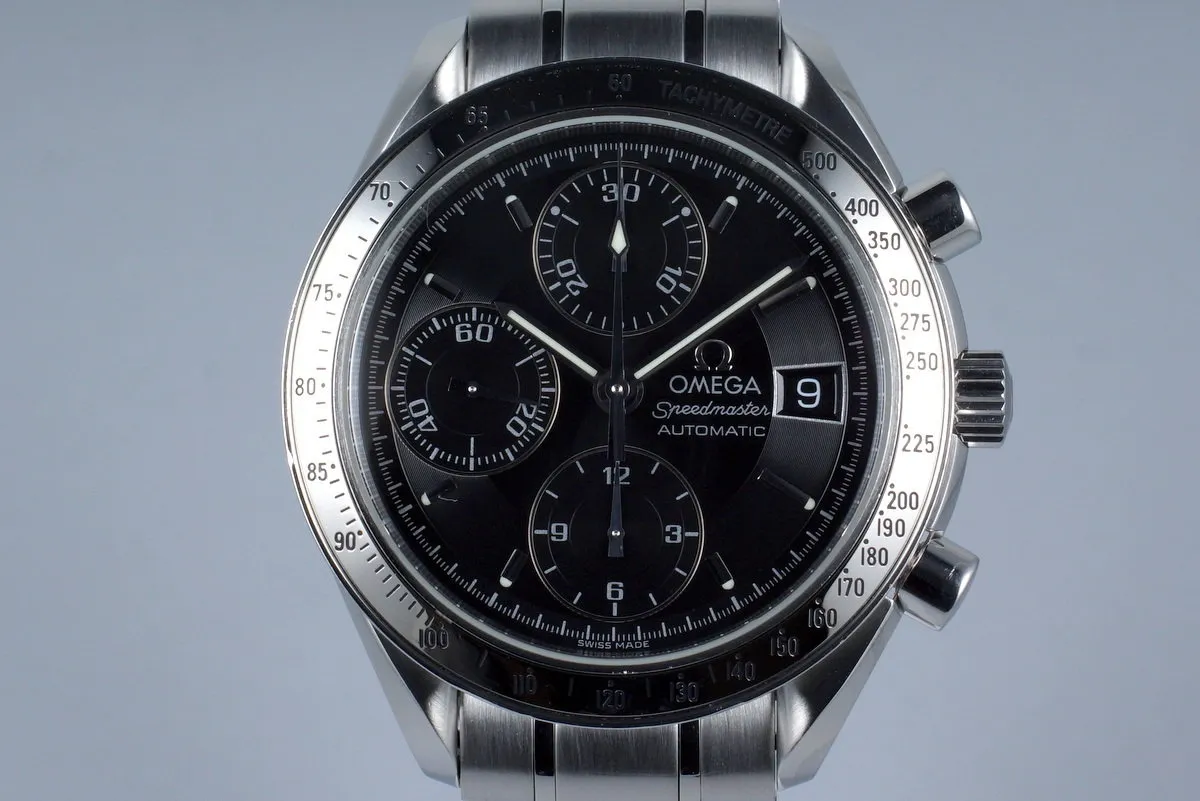 2005 Omega Speedmaster Reduced Automatic Date 3513.50 Black Dial with Papers