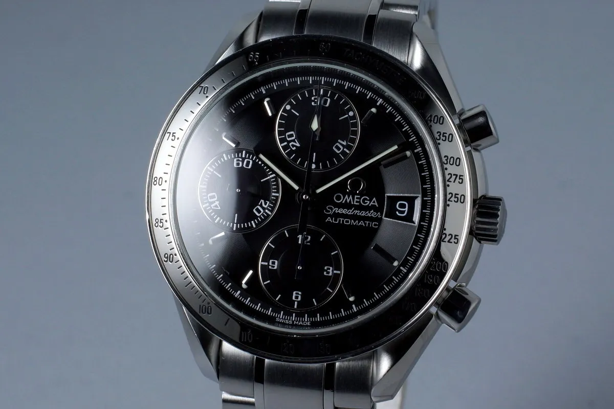 2005 Omega Speedmaster Reduced Automatic Date 3513.50 Black Dial with Papers