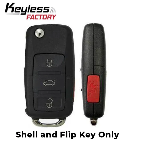 2006-2011 Volkswagen / 4-Button Flip Key SHELL for NBG92596263 (AFTERMARKET)