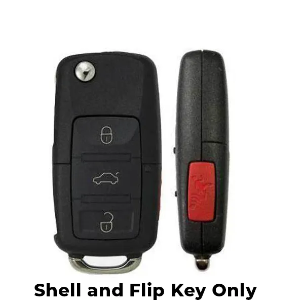 2006-2011 Volkswagen / 4-Button Flip Key SHELL for NBG92596263 (AFTERMARKET)