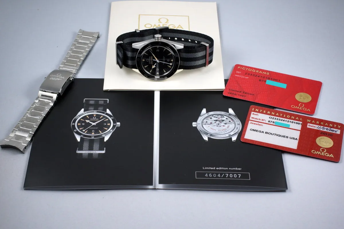 2015 Omega Seamaster 300 Lim. Ed. James Bond Spectre 233.32.41.21.01.001 with Box and Papers