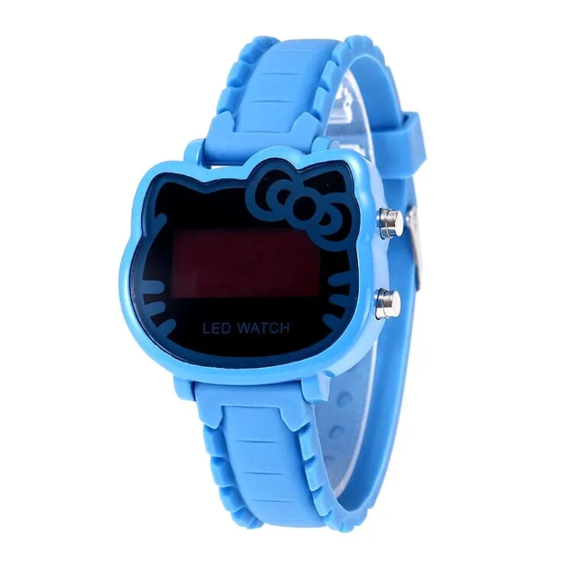 2019 Hello Kitty Cartoon Watches Kid Girls Relogios Pink Silicone Strap Children Led Digital Wrist Watch Nina Reloj Nino Clocks