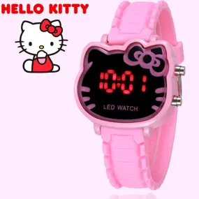 2019 Hello Kitty Cartoon Watches Kid Girls Relogios Pink Silicone Strap Children Led Digital Wrist Watch Nina Reloj Nino Clocks