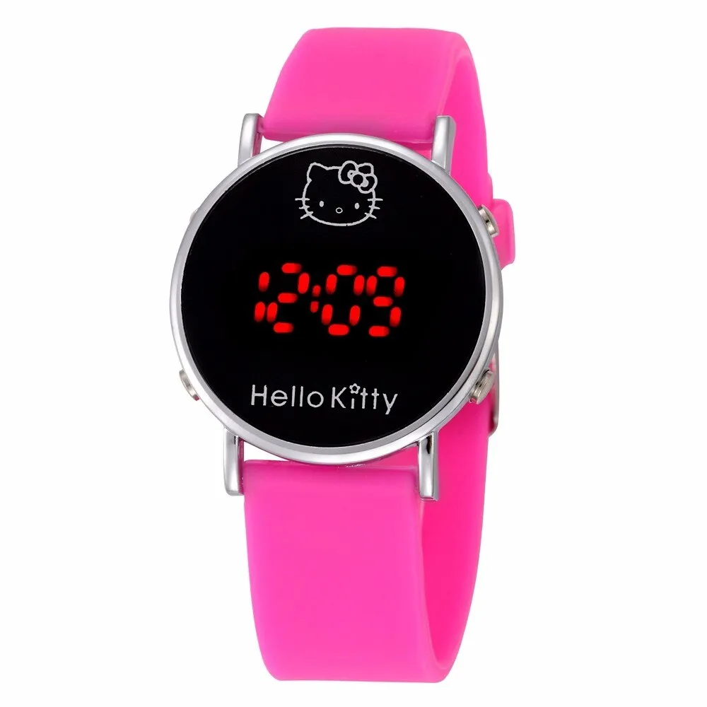 2019 Hello Kitty Cartoon Watches Kid Girls Relogios Pink Silicone Strap Children Led Digital Wrist Watch Nina Reloj Nino Clocks