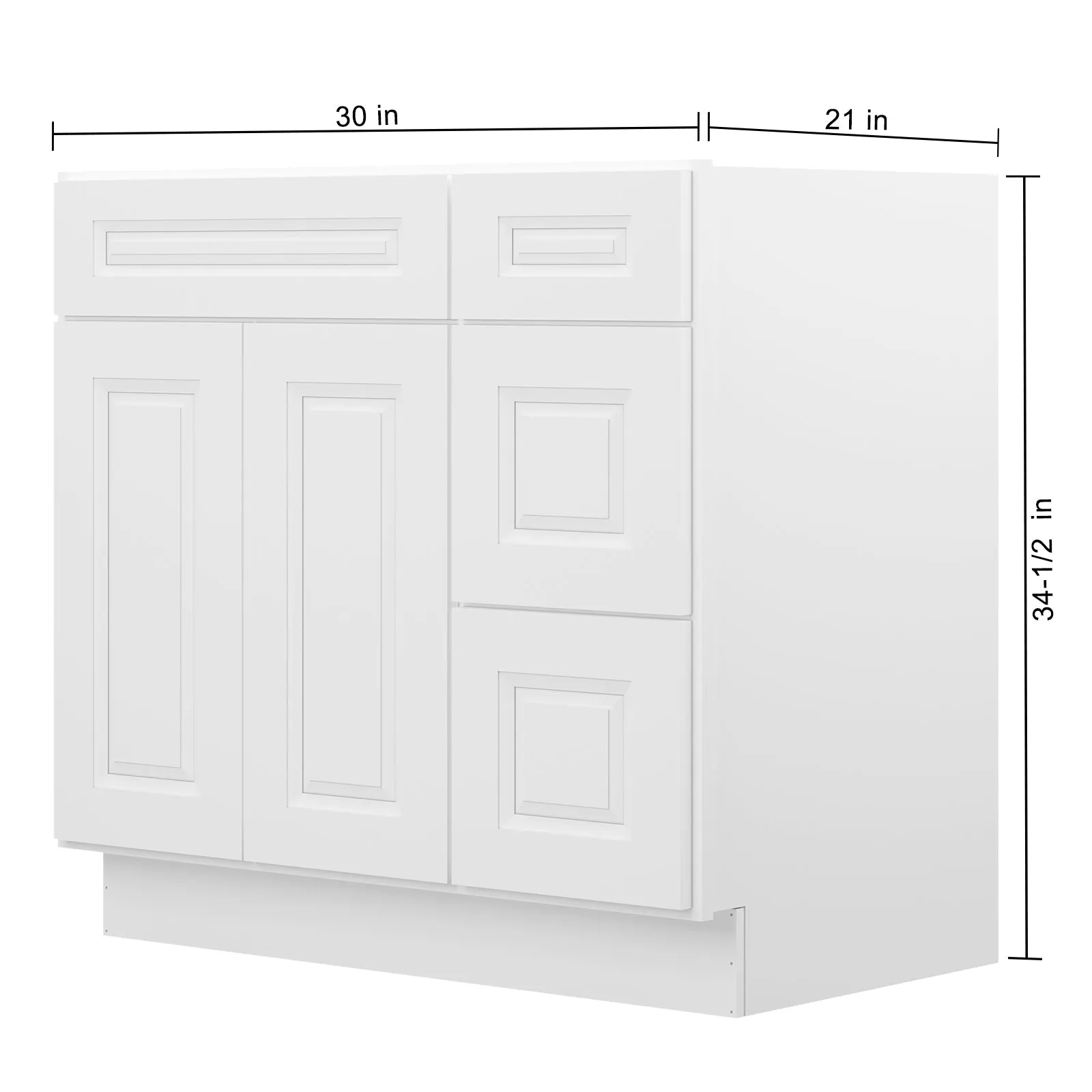 21"Dx36"Wx34-1/2"H Birch Solid Wood Bath Vanity Cabinet without Top V3621DR