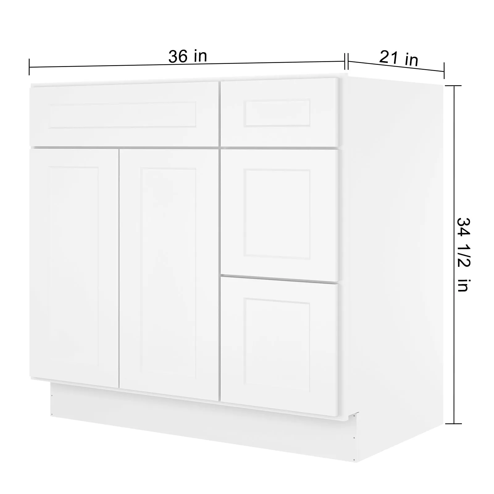 21"Dx36"Wx34-1/2"H Birch Solid Wood Bath Vanity Cabinet without Top V3621DR