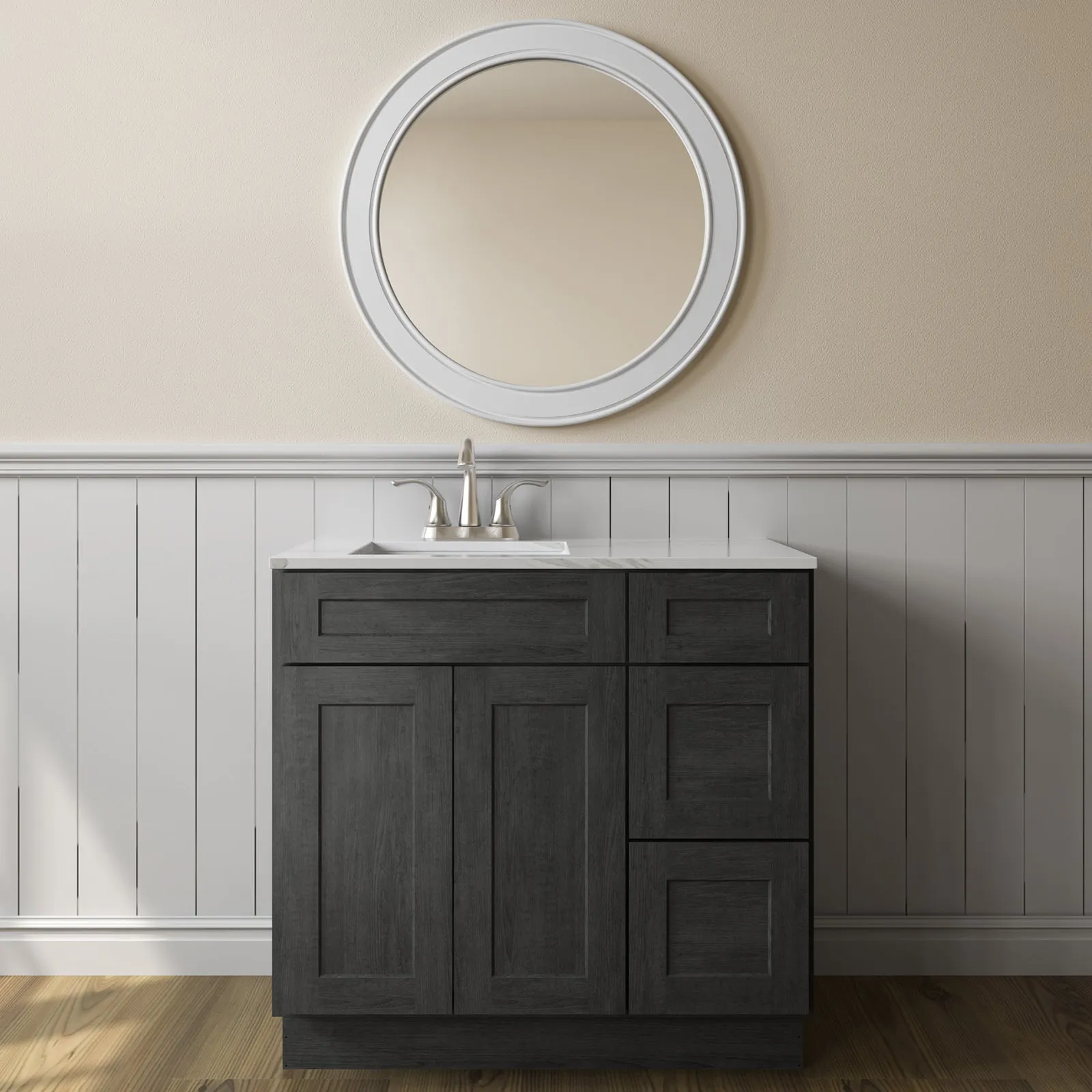 21"Dx36"Wx34-1/2"H Birch Solid Wood Bath Vanity Cabinet without Top V3621DR