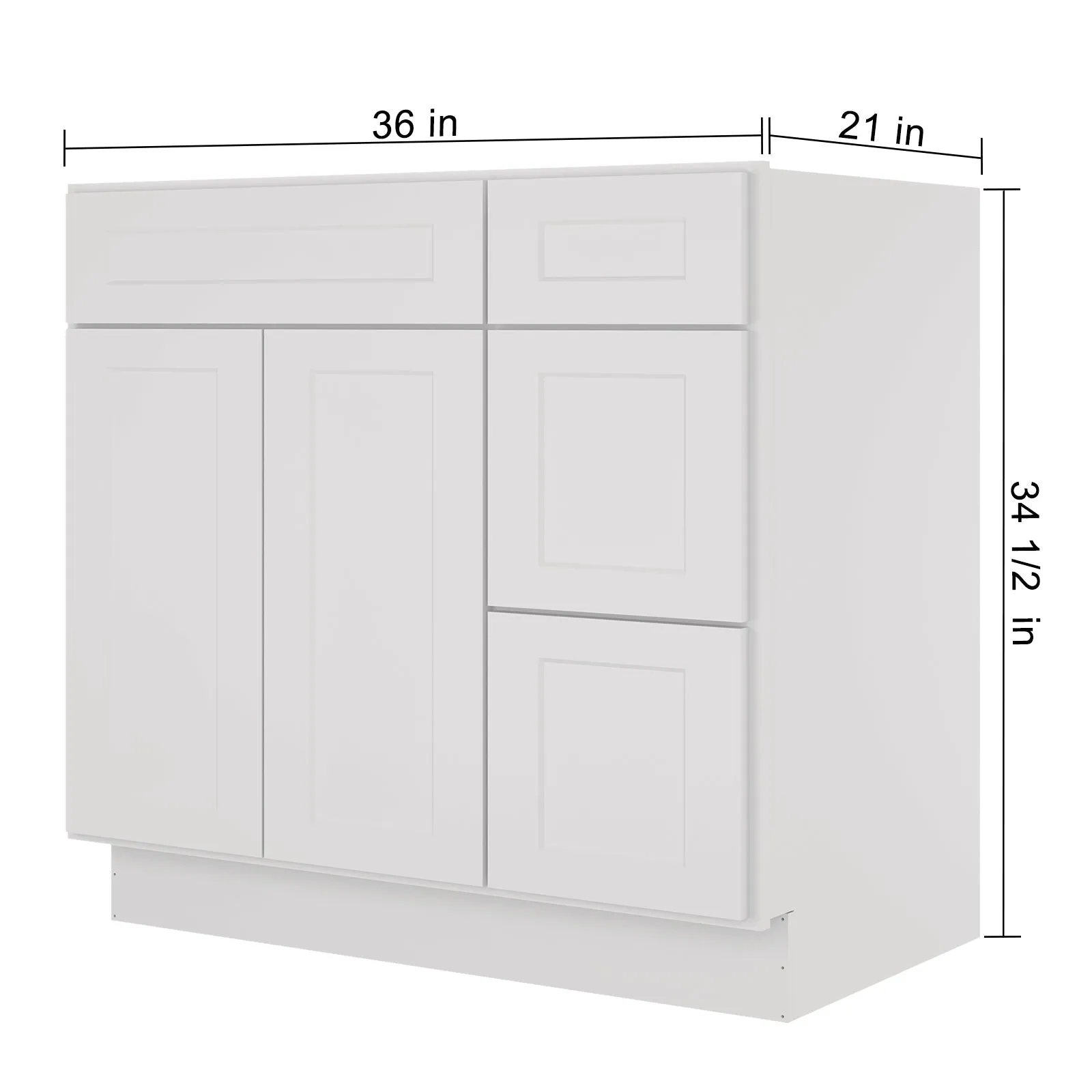 21"Dx36"Wx34-1/2"H Birch Solid Wood Bath Vanity Cabinet without Top V3621DR