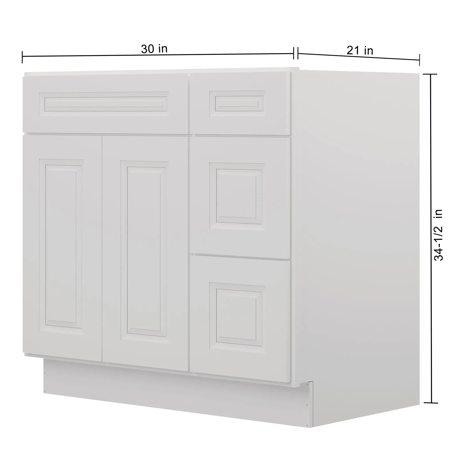 21"Dx36"Wx34-1/2"H Birch Solid Wood Bath Vanity Cabinet without Top V3621DR