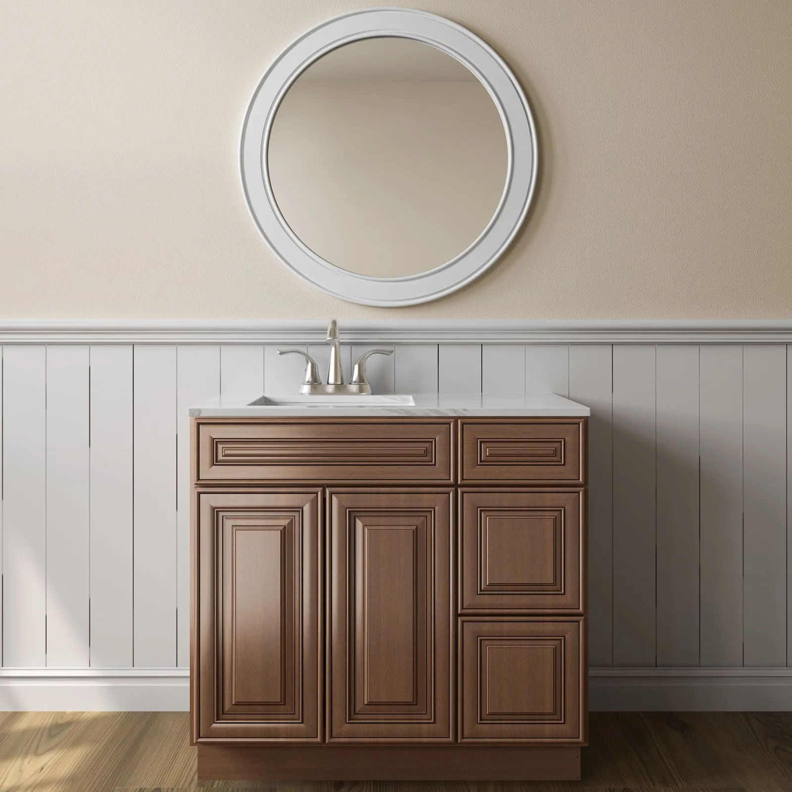 21"Dx36"Wx34-1/2"H Birch Solid Wood Bath Vanity Cabinet without Top V3621DR