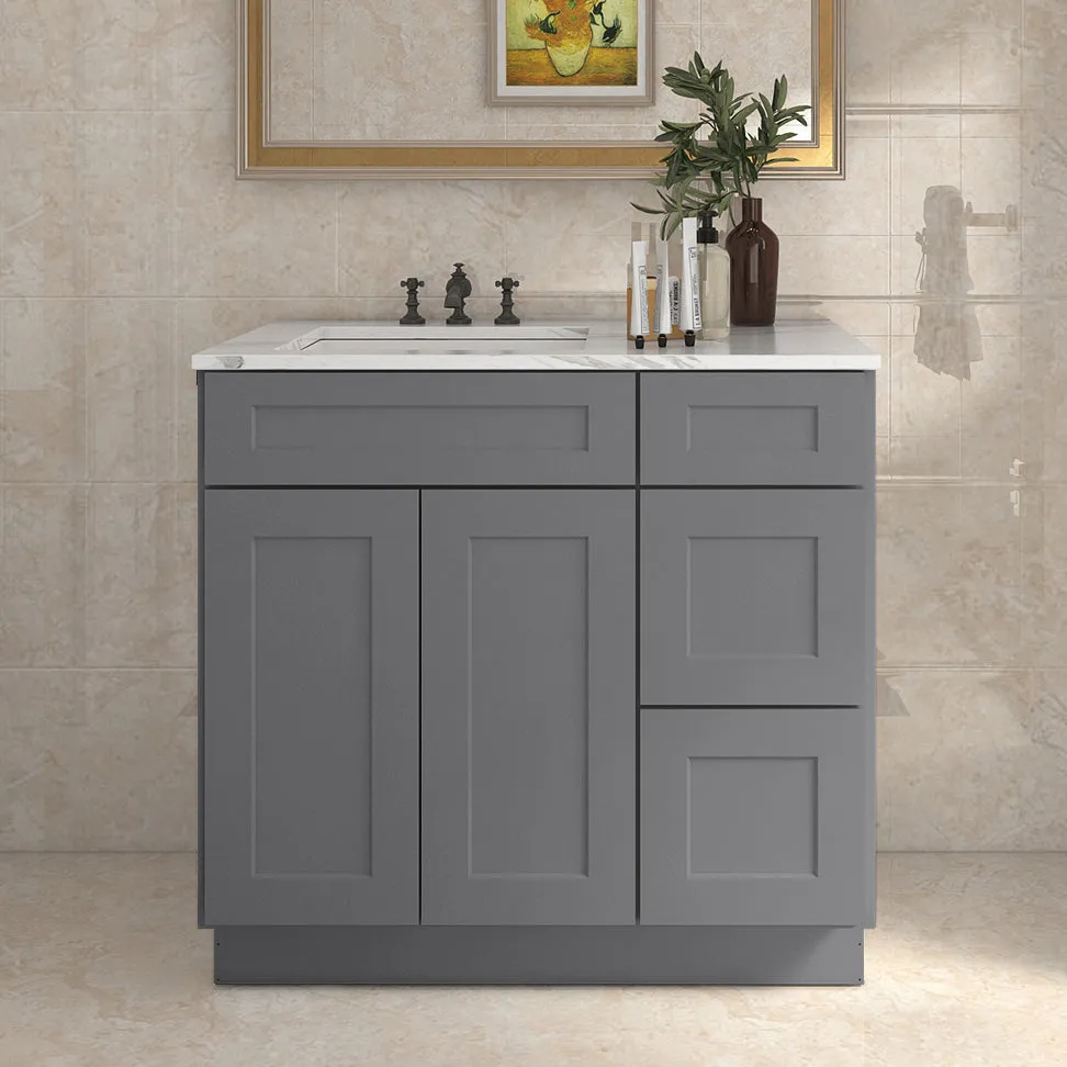 21"Dx36"Wx34-1/2"H Birch Solid Wood Bath Vanity Cabinet without Top V3621DR