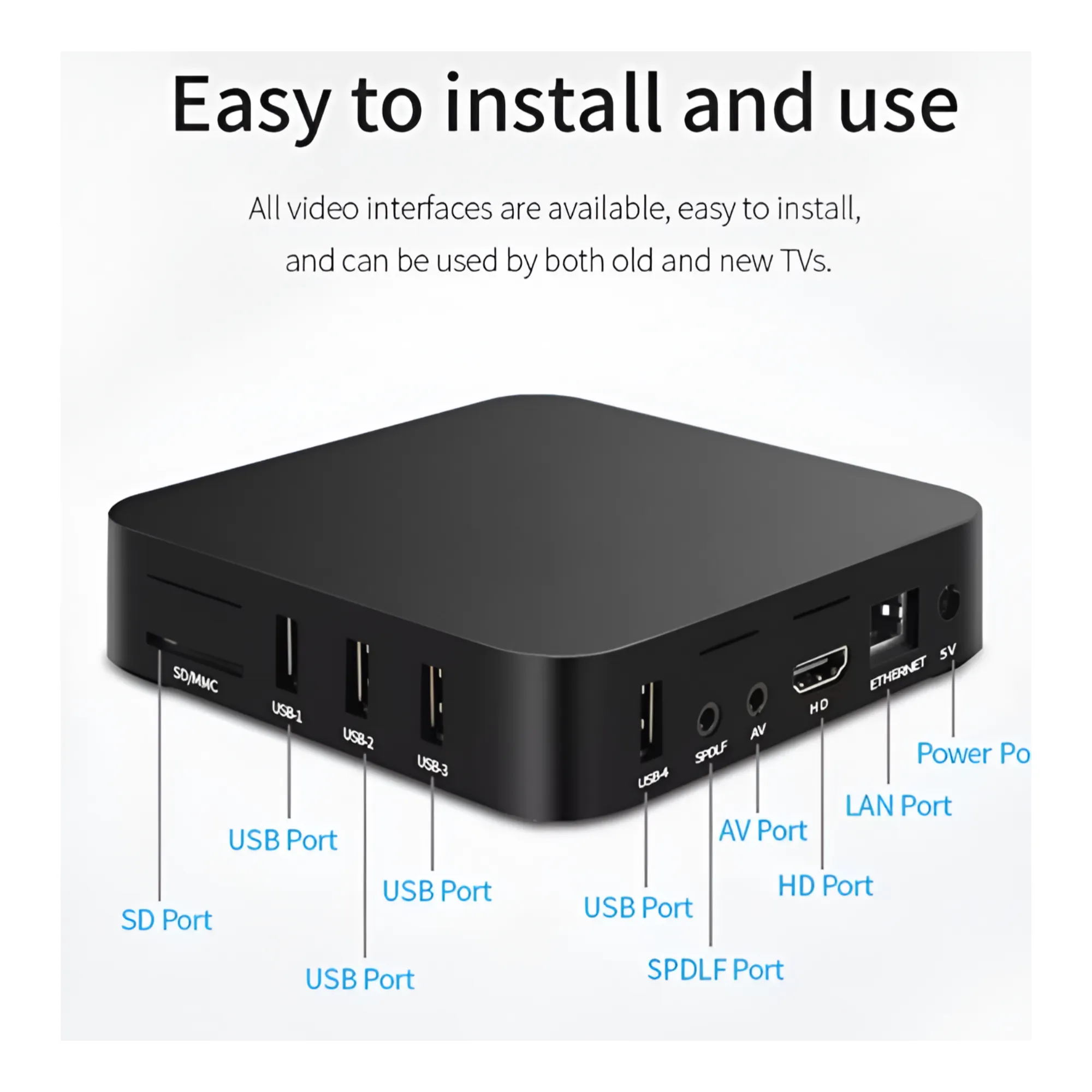 2.4G/5G Wireless Smart Android TV Box with Remote Control