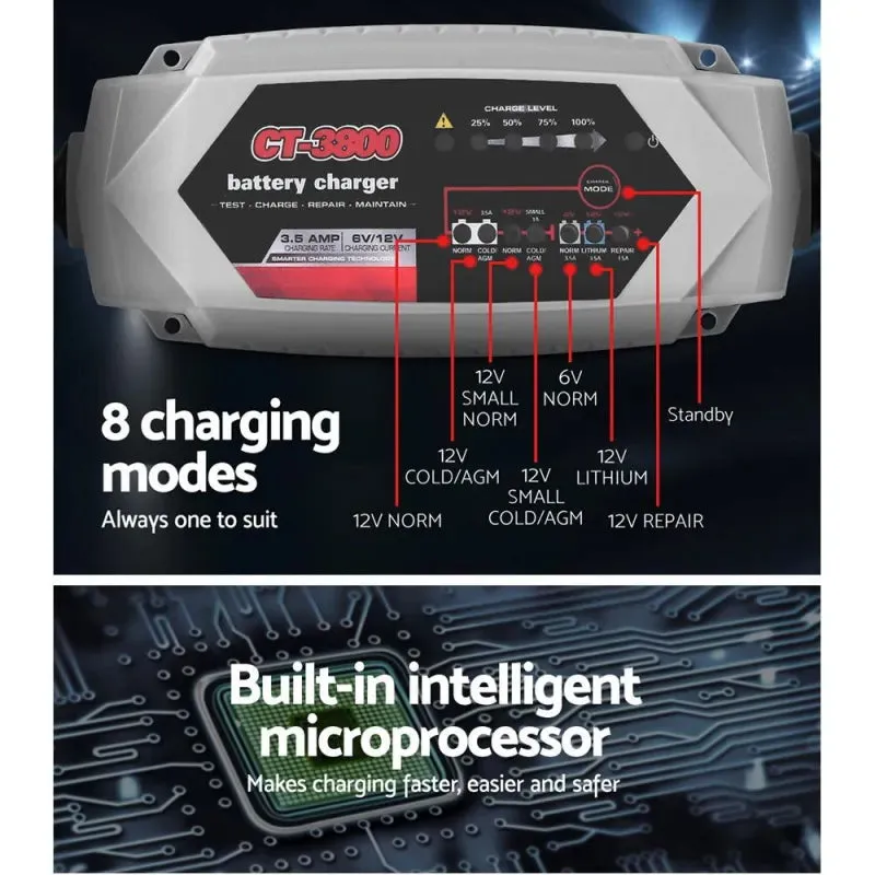 3.5A 12V/6V Automatic SLA AGM Smart Battery Charger