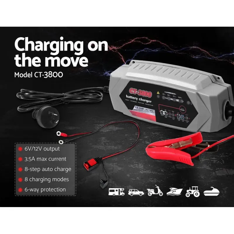 3.5A 12V/6V Automatic SLA AGM Smart Battery Charger