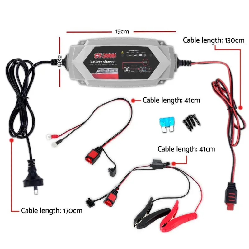 3.5A 12V/6V Automatic SLA AGM Smart Battery Charger