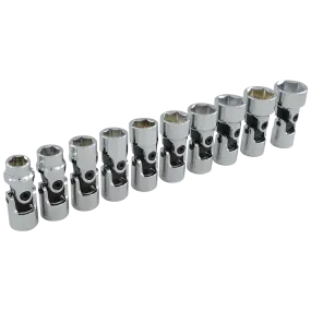 3/8" Dr. 10 Piece 6 Point Metric Universal Joint Socket Set