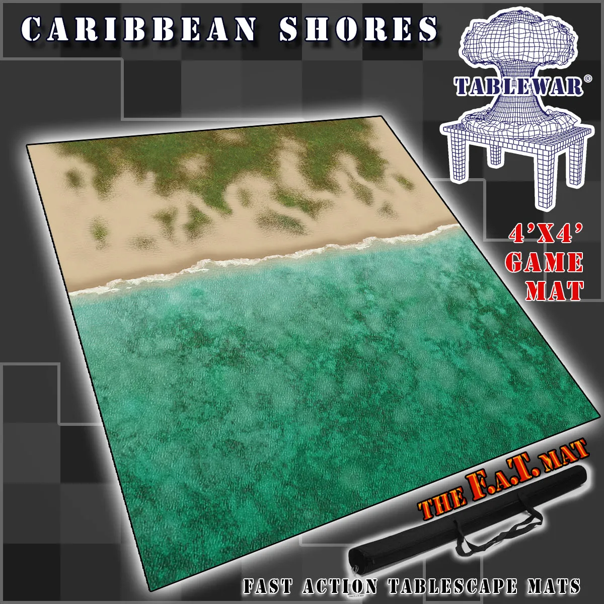 4x4 'Caribbean Shores (lighter ocean   shoreline)