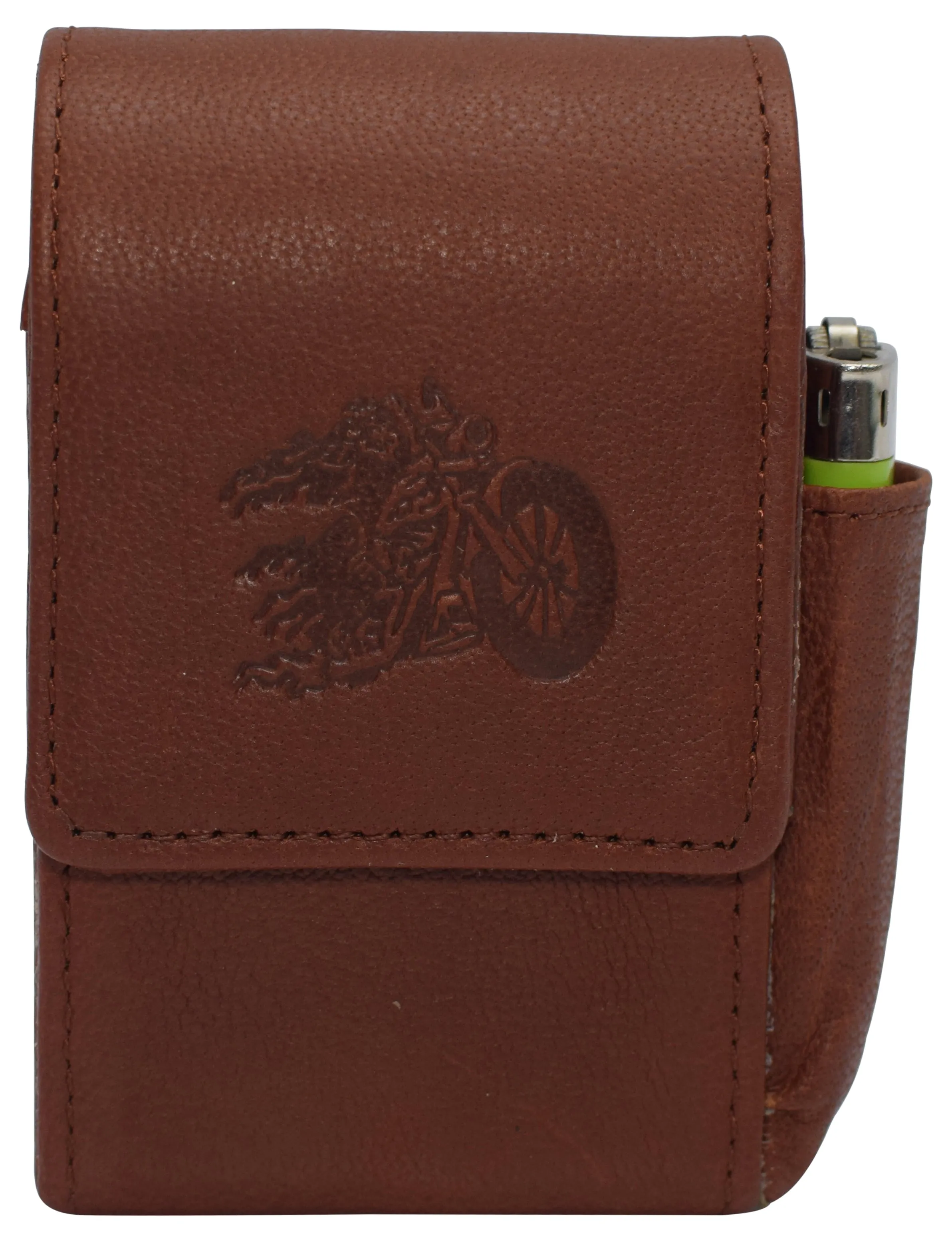 510913 Cigarette Storage Organizer Genuine Leather Tobaccos Pouch Lighter Holder Logos Storage Container