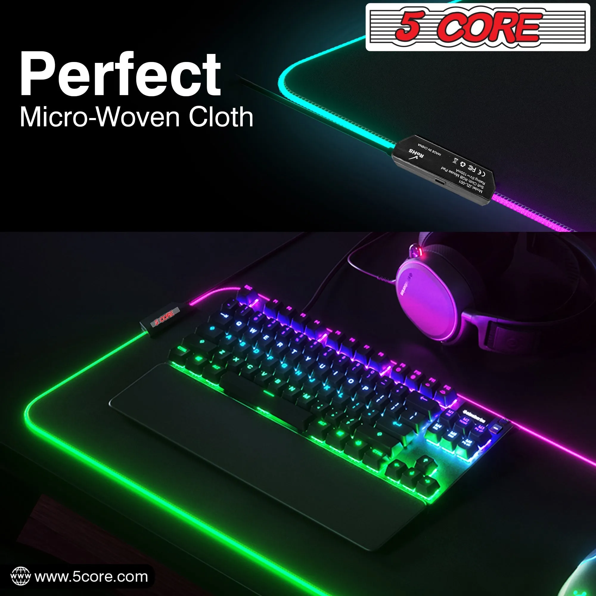 5Core RGB Gaming Mouse Pad 12 Light Modes