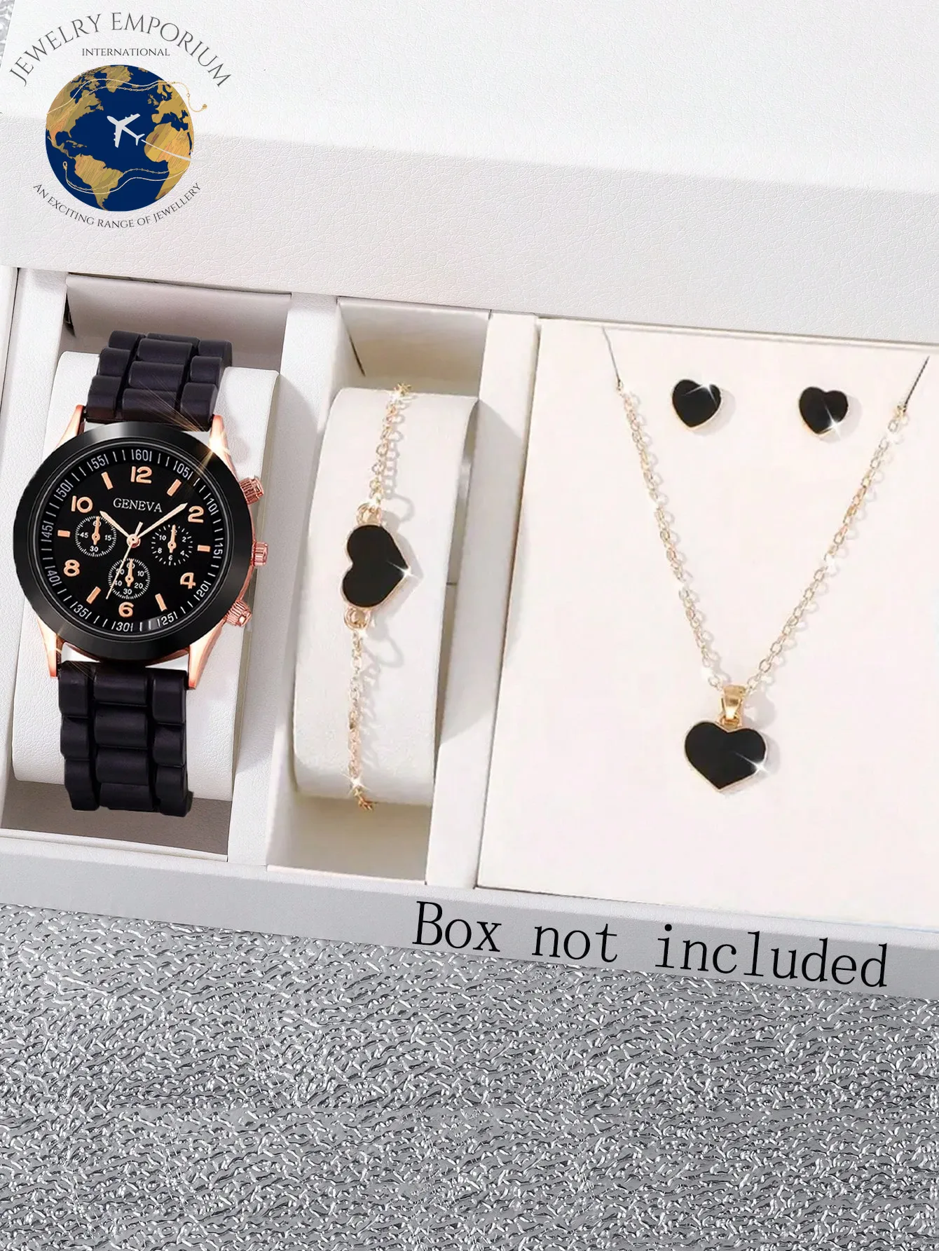 5Pcs Lovely Silica Gel Quartz Girls Watch and Necklace Bracelet Earrings Jewelry Set for Girls Gifts