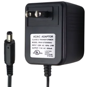 AC/AC Adapter Wall Charger 7.5V/800mA Power Adapter - Black (RH41-0750800AU)