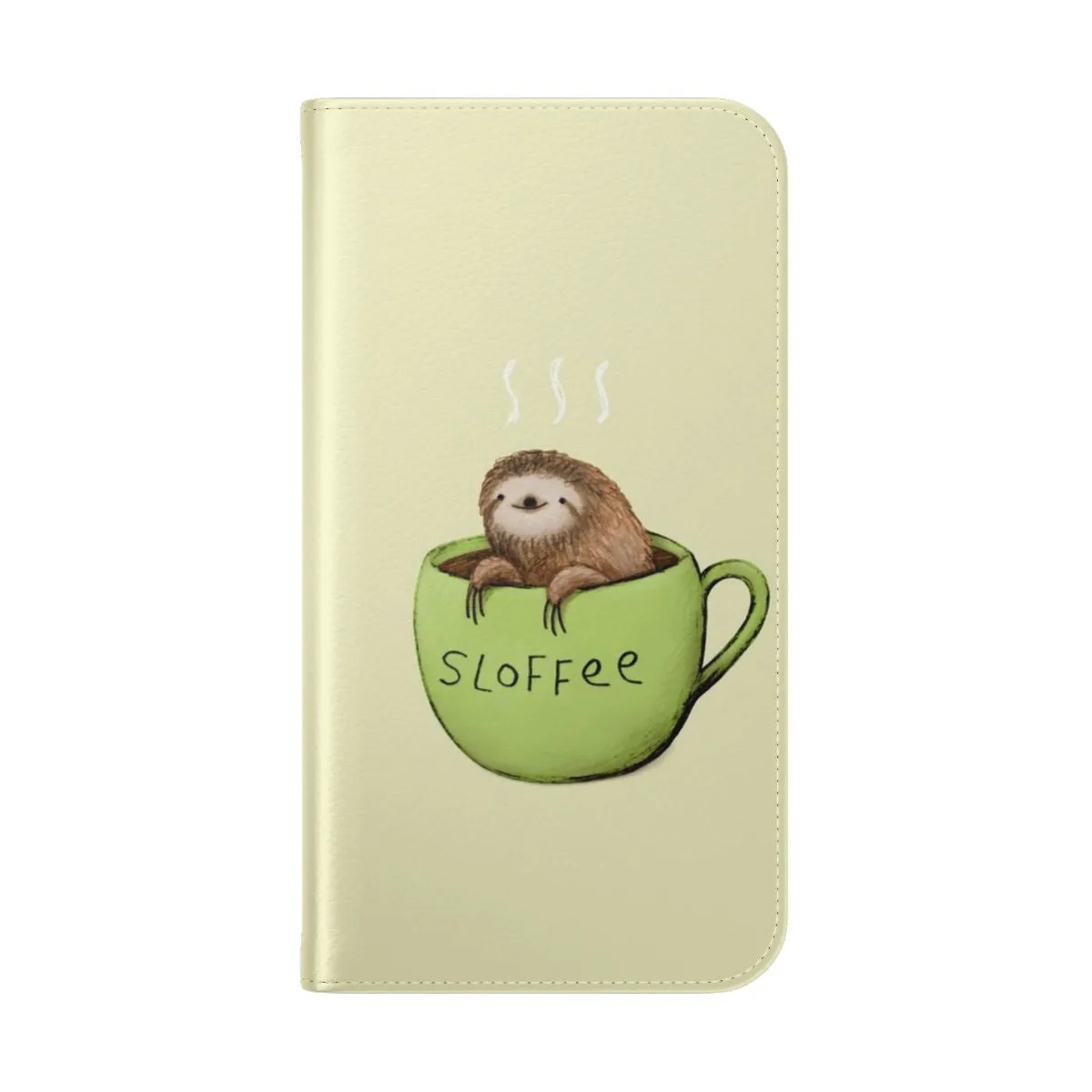 Adorable Sloth Coffee Flip Cover Phone Case