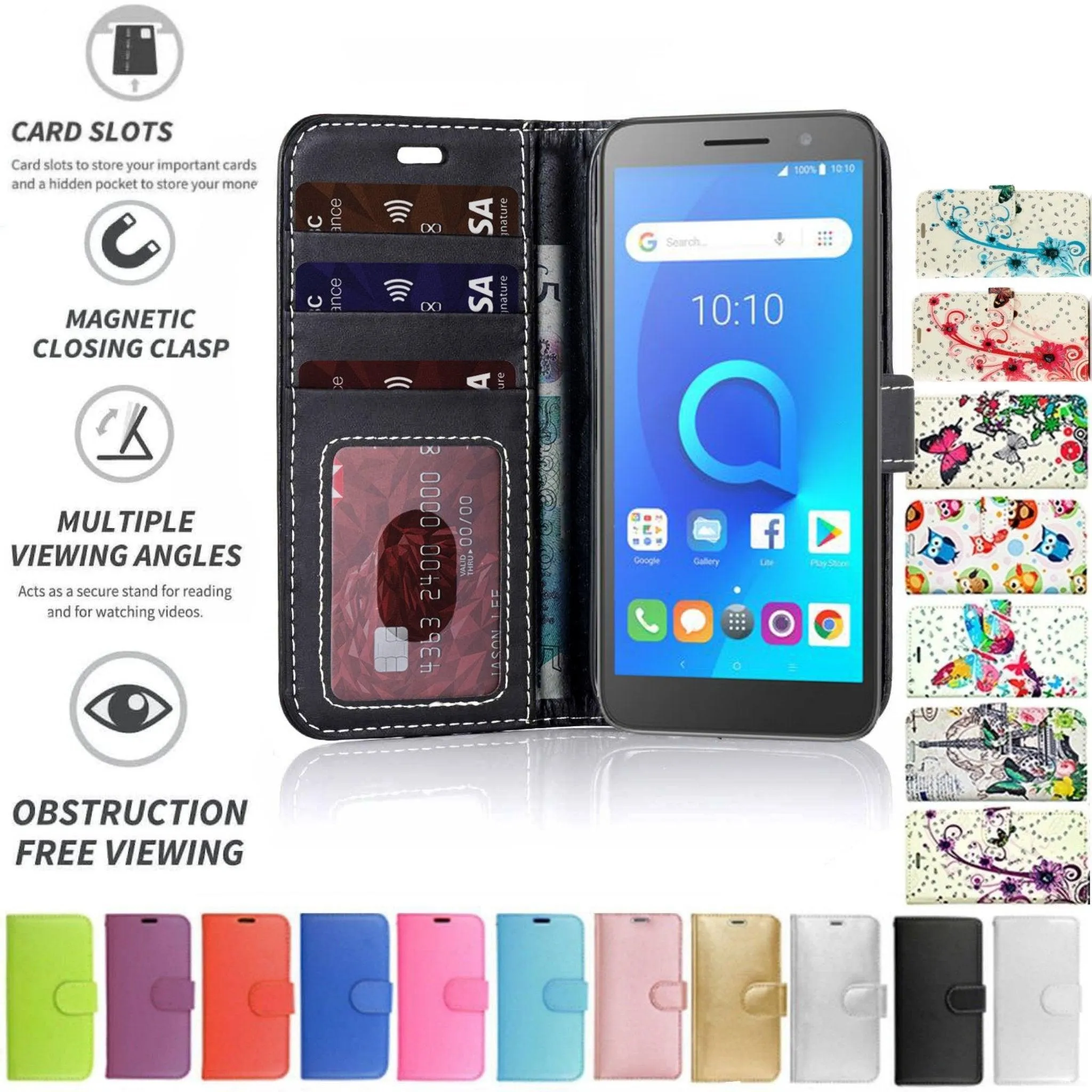 Alcatel 1 / Alactel 1 (2019) Flip Folio Book Wallet Case