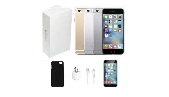 Apple iPhone 6 128GB Unlocked Bundle (Tempered Glass, Charger, Case) - Refurbished