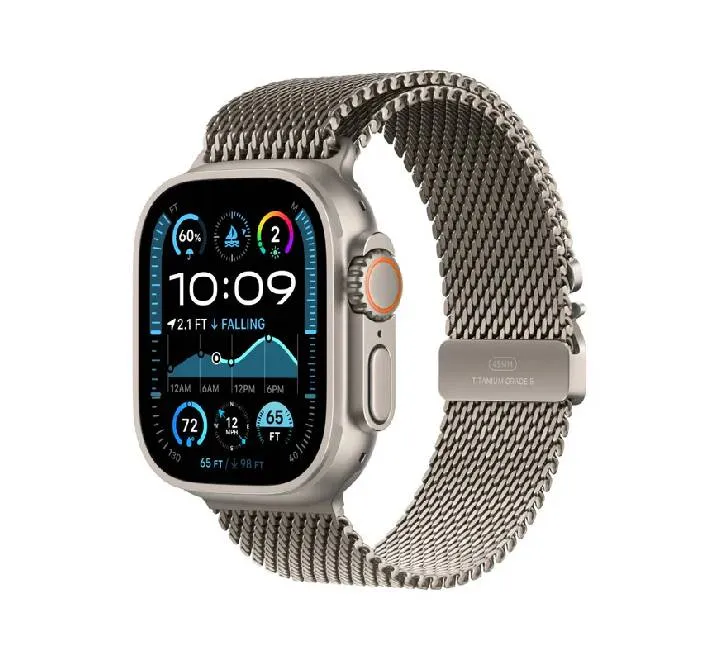 Apple Watch Ultra 2 GPS   Cellular, 49mm Natural Titanium Case with Natural Titanium Milanese Loop – MX5R3 (M)