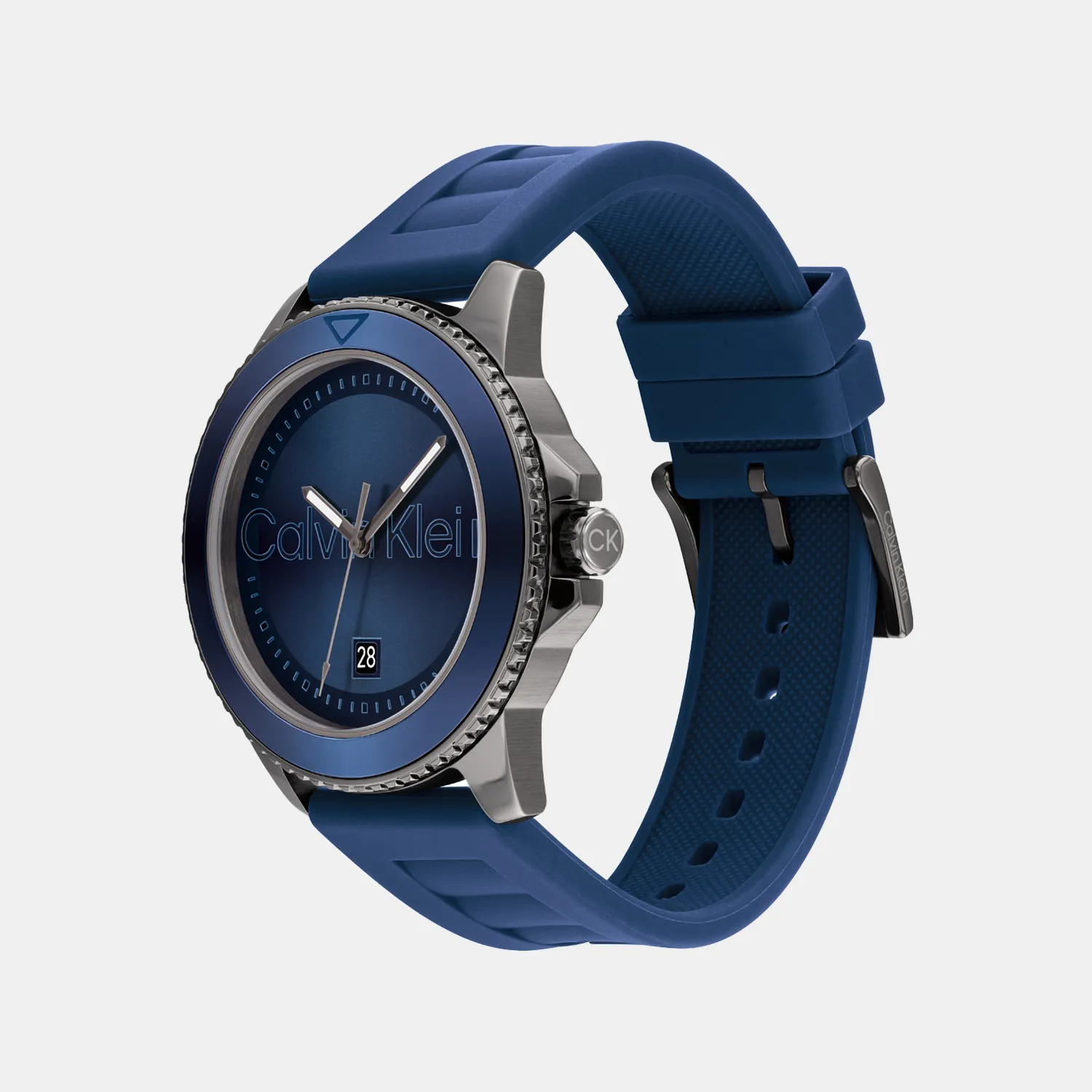 Aqueous Men Quartz Navy Dial Analog Silicone Watch 25200384