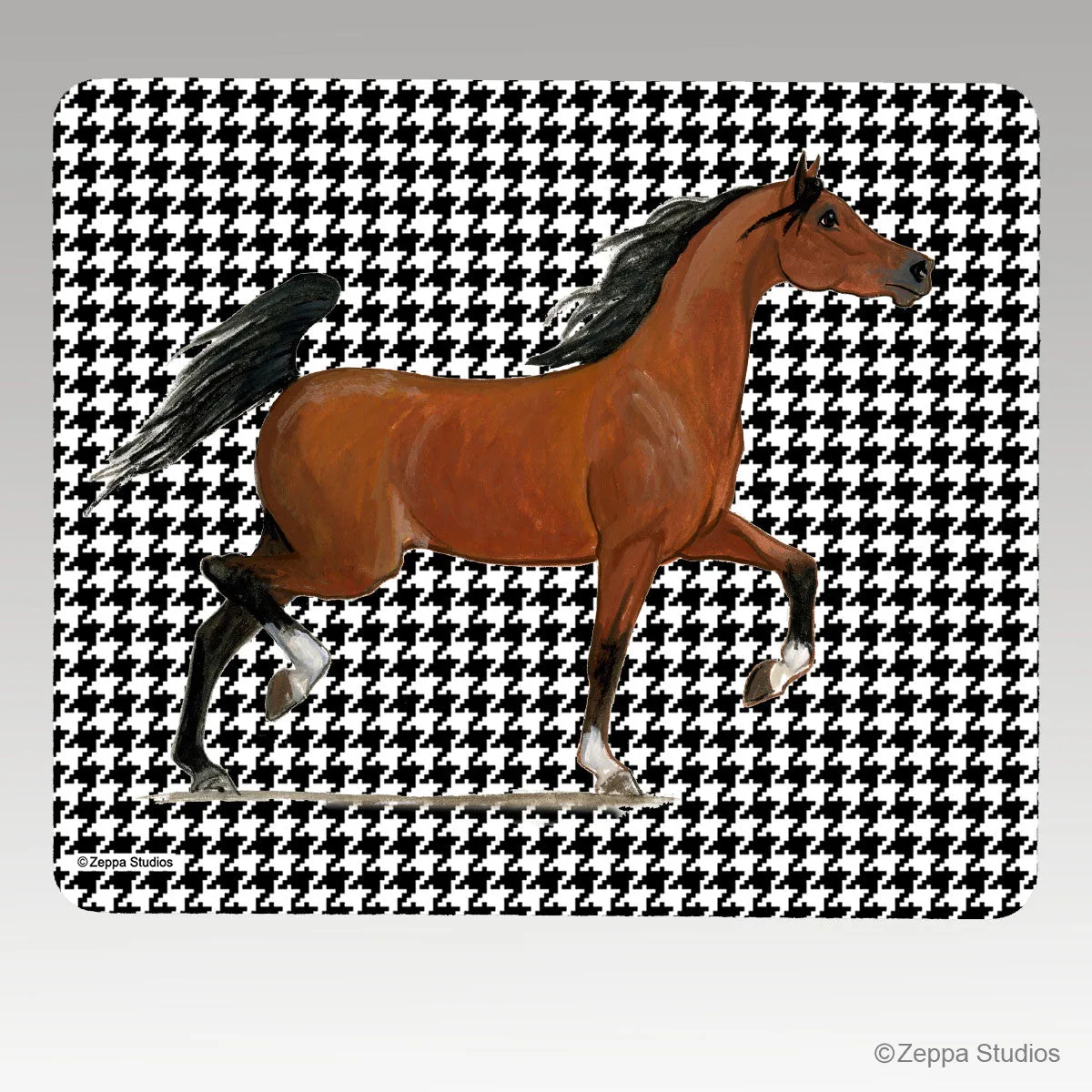 Arabian Horse Houndstooth Mouse Pad