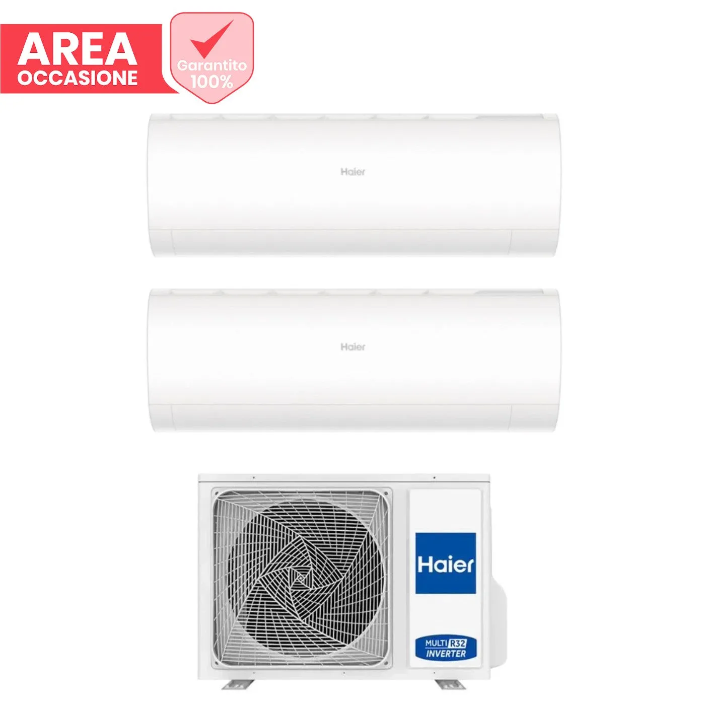 AREA OCCASIONI Climatizzatore Condizionatore Haier Dual Split Inverter serie PEARL 9 12 con 2U40S2SM1FA R-32 Wi-Fi Integrato 9000 12000