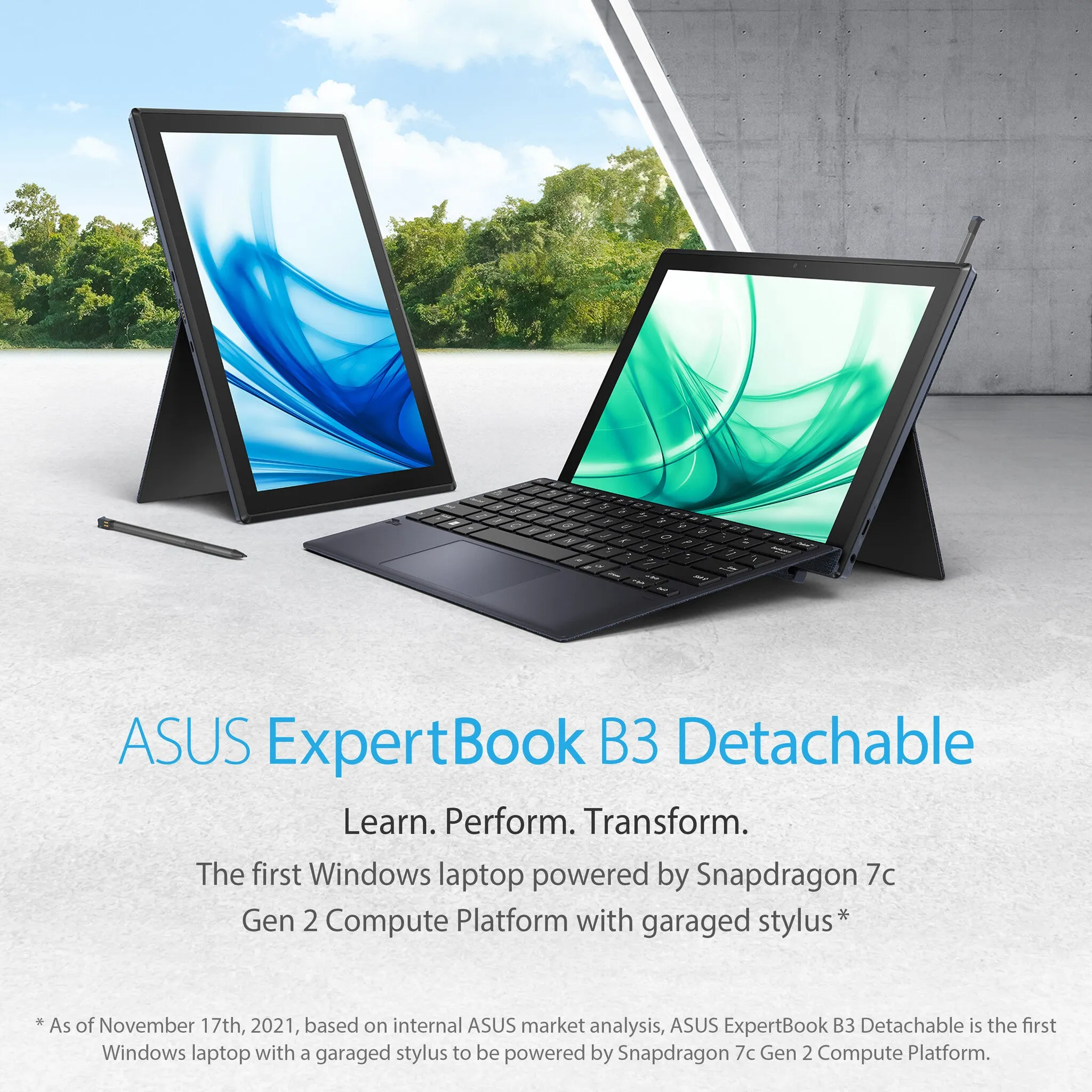 ASUS ExpertBook B3 Detachable B3000DQ1A-HT0085X Qualcomm Snapdragon 7c Gen 2 Hybrid (2-in-1) 26.7 cm (10.5") Touchscreen WUXGA 8 GB LPDDR4x-SDRAM 128 GB eMMC Wi-Fi 5 (802.11ac) Windows 11 Pro Black