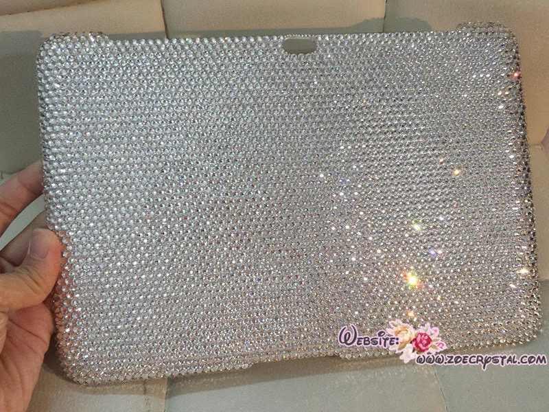 Bedazzled Bling iPAD CASE / Cover with Clear white   Swarovski or Czech crystal (iPad air, iPad pro, iPad mini are available)Strass Sparkly