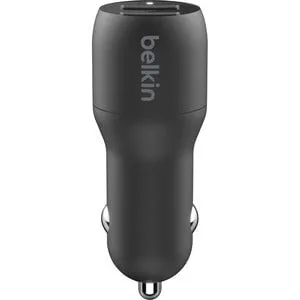 Belkin BoostCharge Dual USB-A Car Charger 24W, USB-A to USB-C Cable