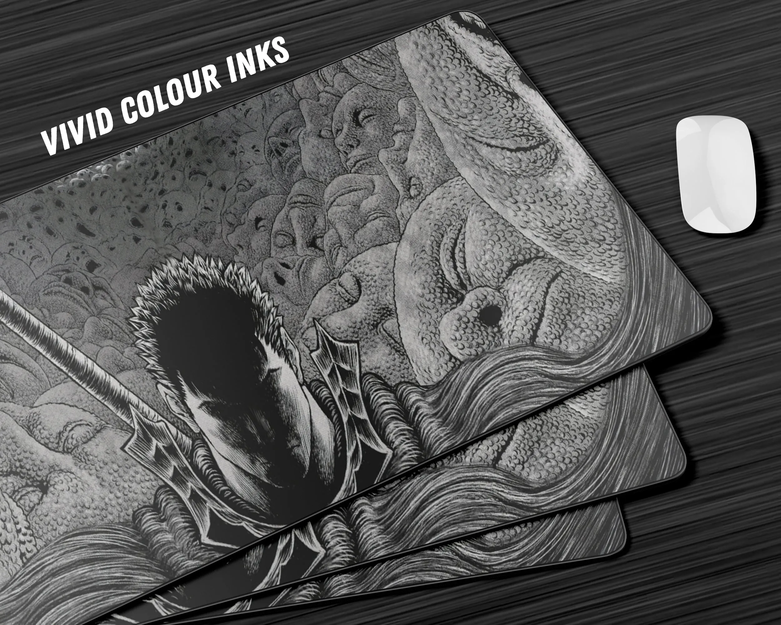 Beserk Black and White Gaming Mouse Pad