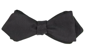 Black Faille Diamond Point Bow Tie