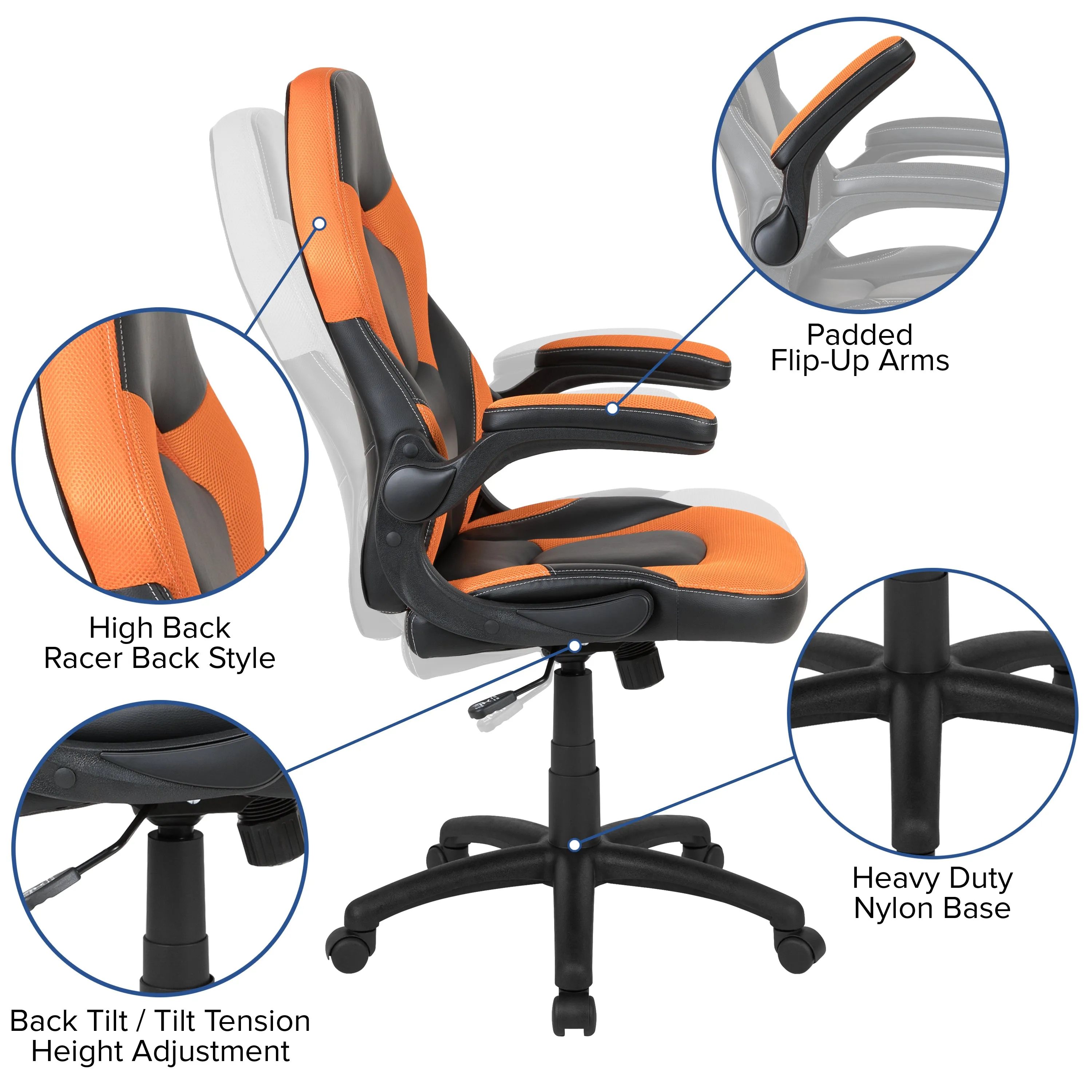 Black Gaming Desk & Chair Set BLN-X10D1904L-OR-GG