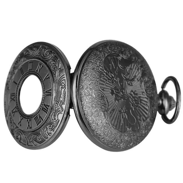 Black Roman Numeral Pocket Watch